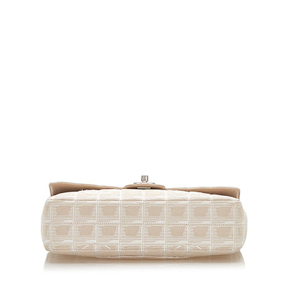 New Travel Line Canvas Flap Bag Beige