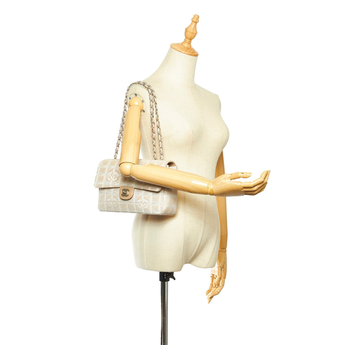 New Travel Line Canvas Flap Bag Beige