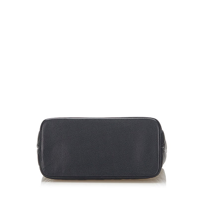 Medallion Caviar Leather Tote Bag in Black with SHW
