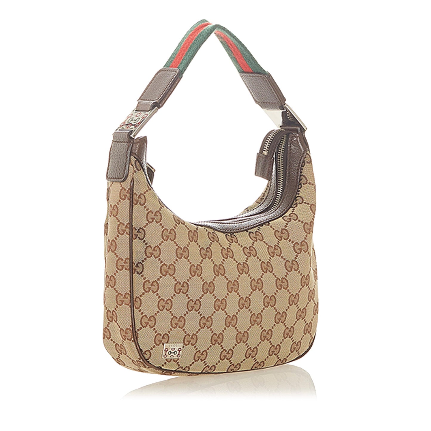 Gucci GG Canvas Web Handbag Brown