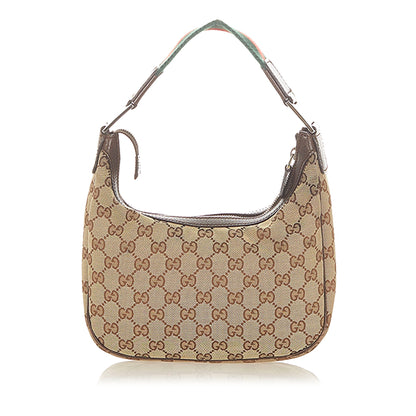 Gucci GG Canvas Web Handbag Brown