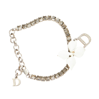 Dior D Logo Charm Bracelet Silver