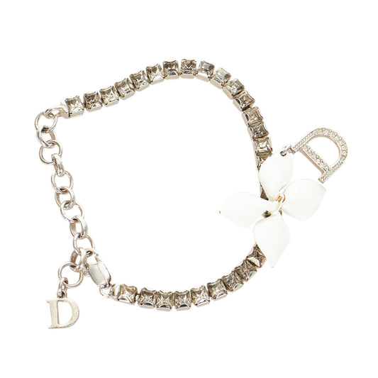 Dior D Logo Charm Bracelet Silver