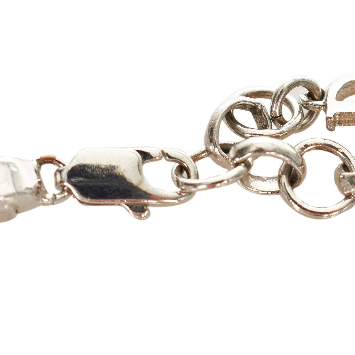 Dior D Logo Charm Bracelet Silver