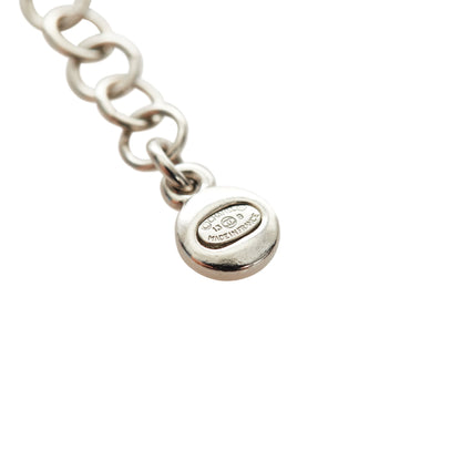 Chanel CC Faux Pearl Necklace Silver