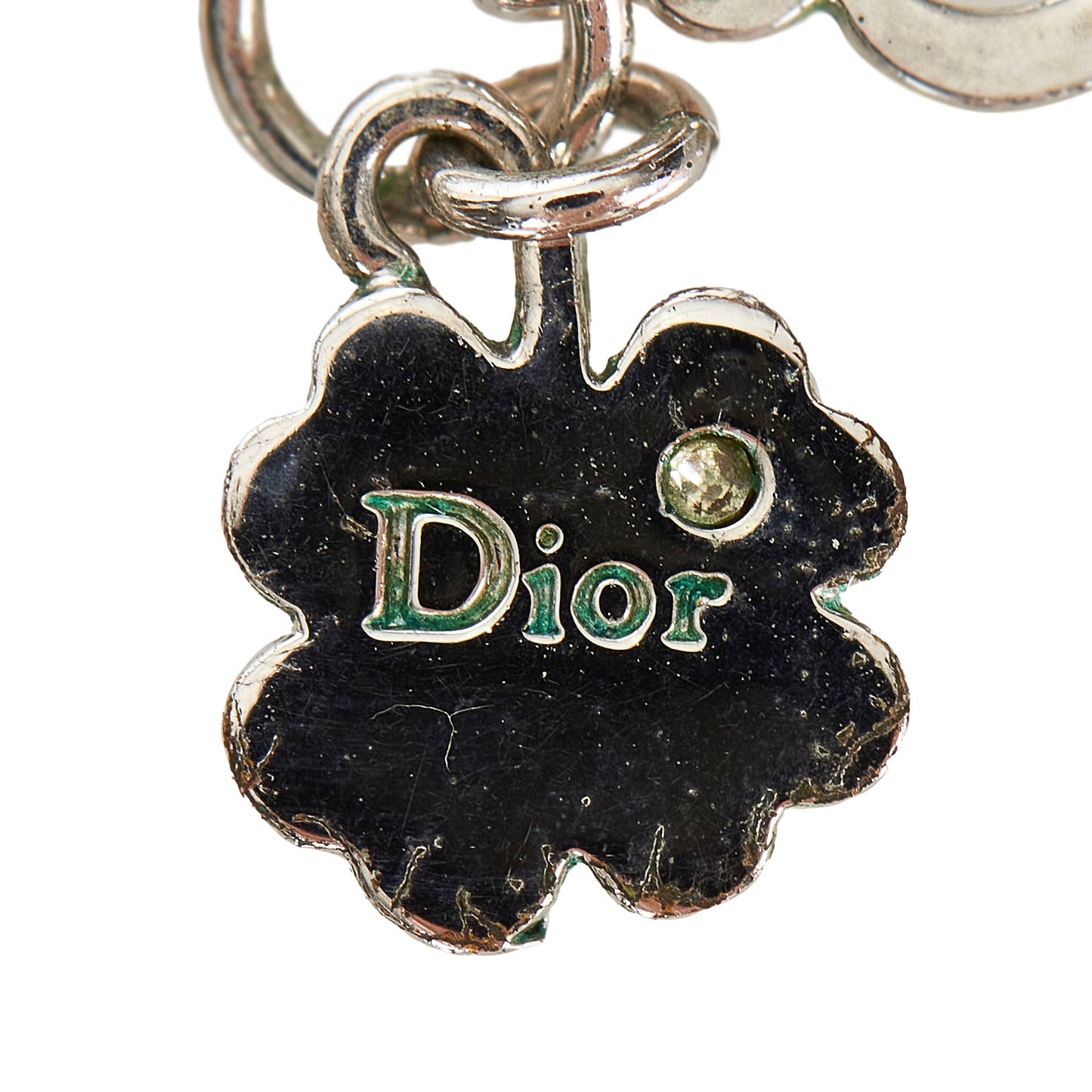D Ribbon Pendant Necklace Silver