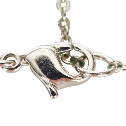D Ribbon Pendant Necklace Silver