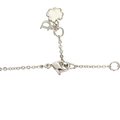D Ribbon Pendant Necklace Silver
