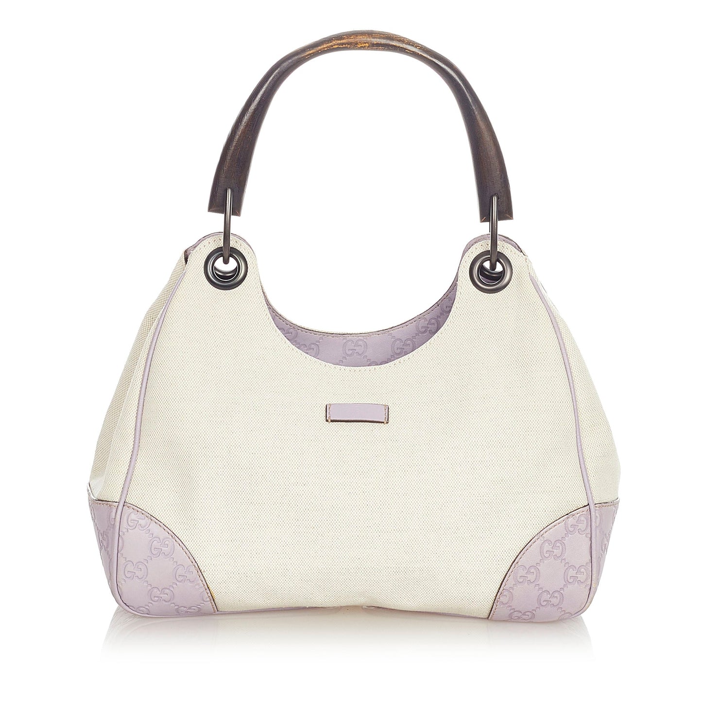 Gucci Gucci Bamboo Canvas Handbag White