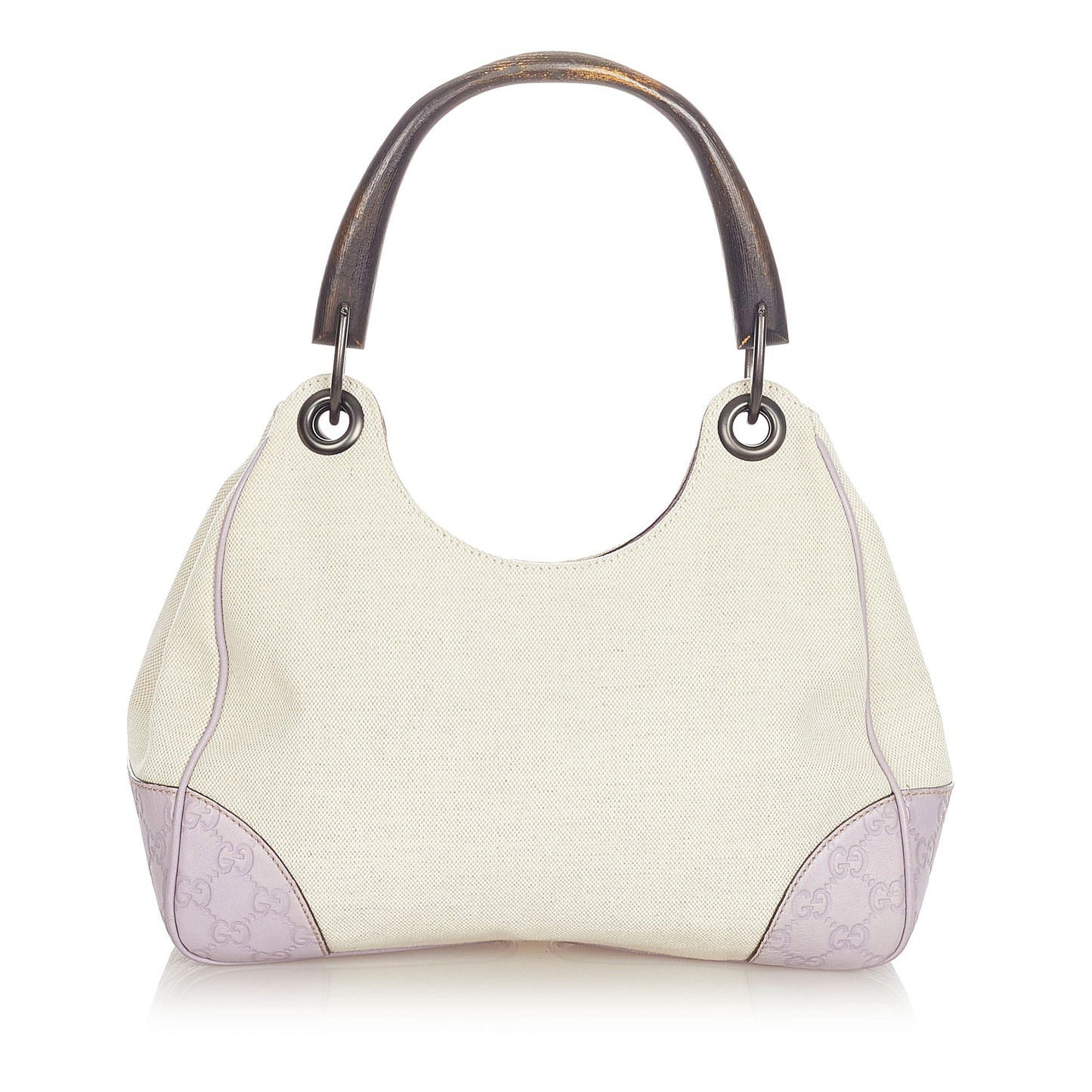 Gucci Gucci Bamboo Canvas Handbag White
