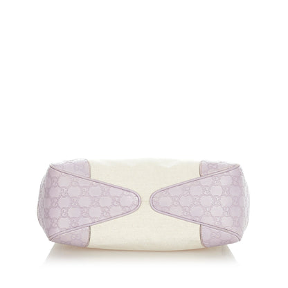 Gucci Gucci Bamboo Canvas Handbag White