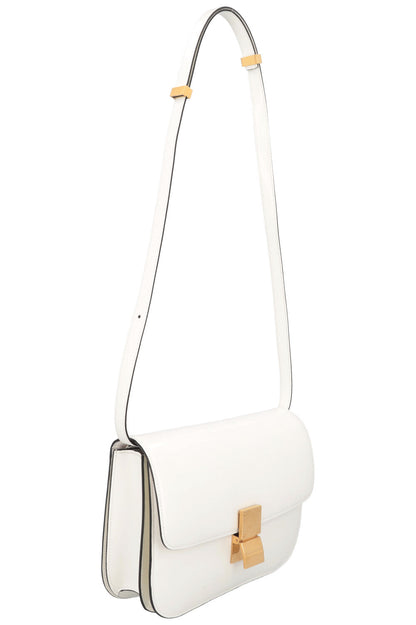 CÉLINE Classic Box Crossbody Bag Patent Ivory