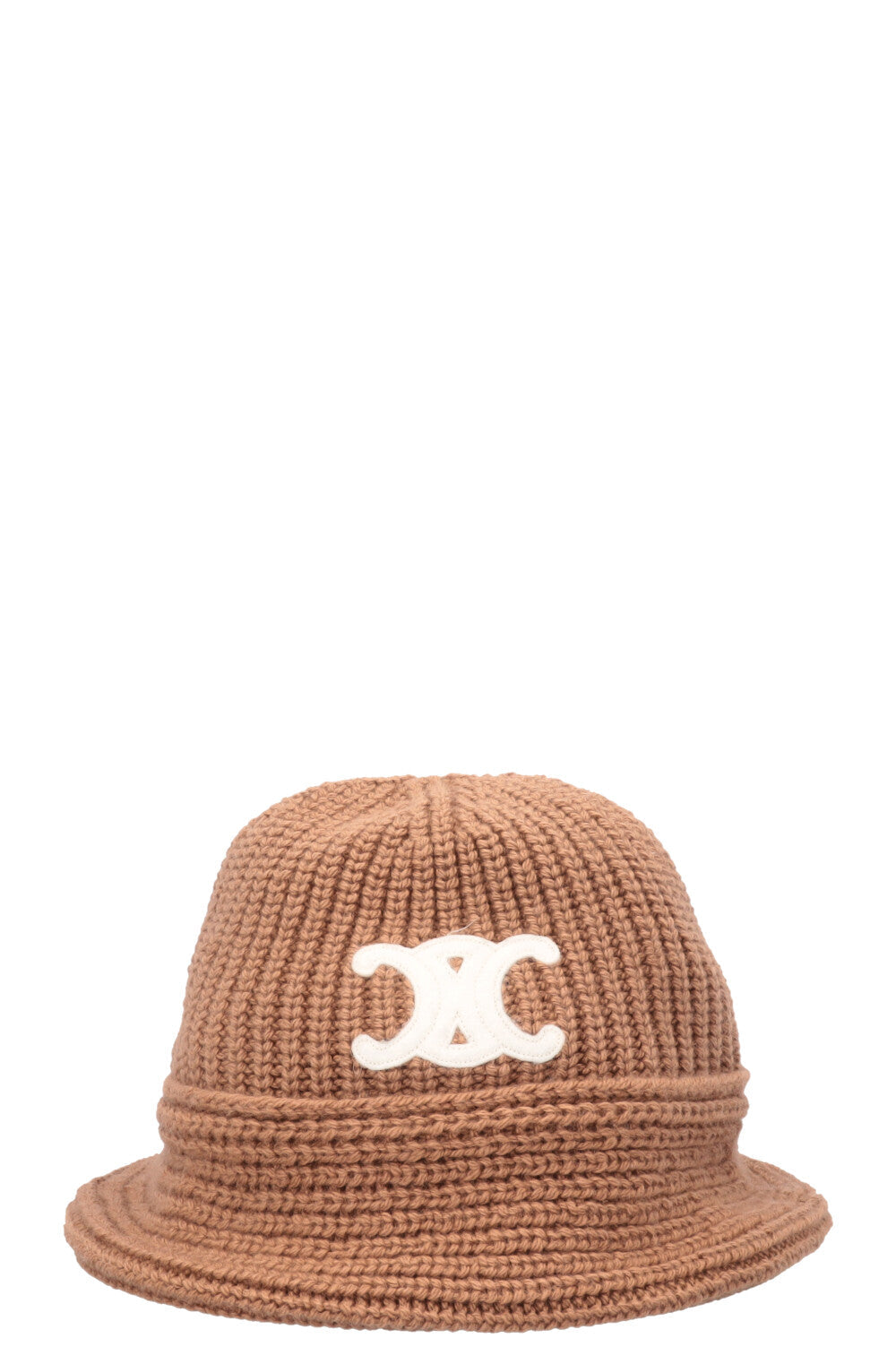 CELINE Triomphe Knit Bucket Hat Cashmere Camel