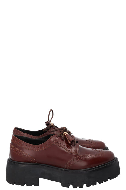 CELINE Triomphe Tassel Budapest Flats Brown