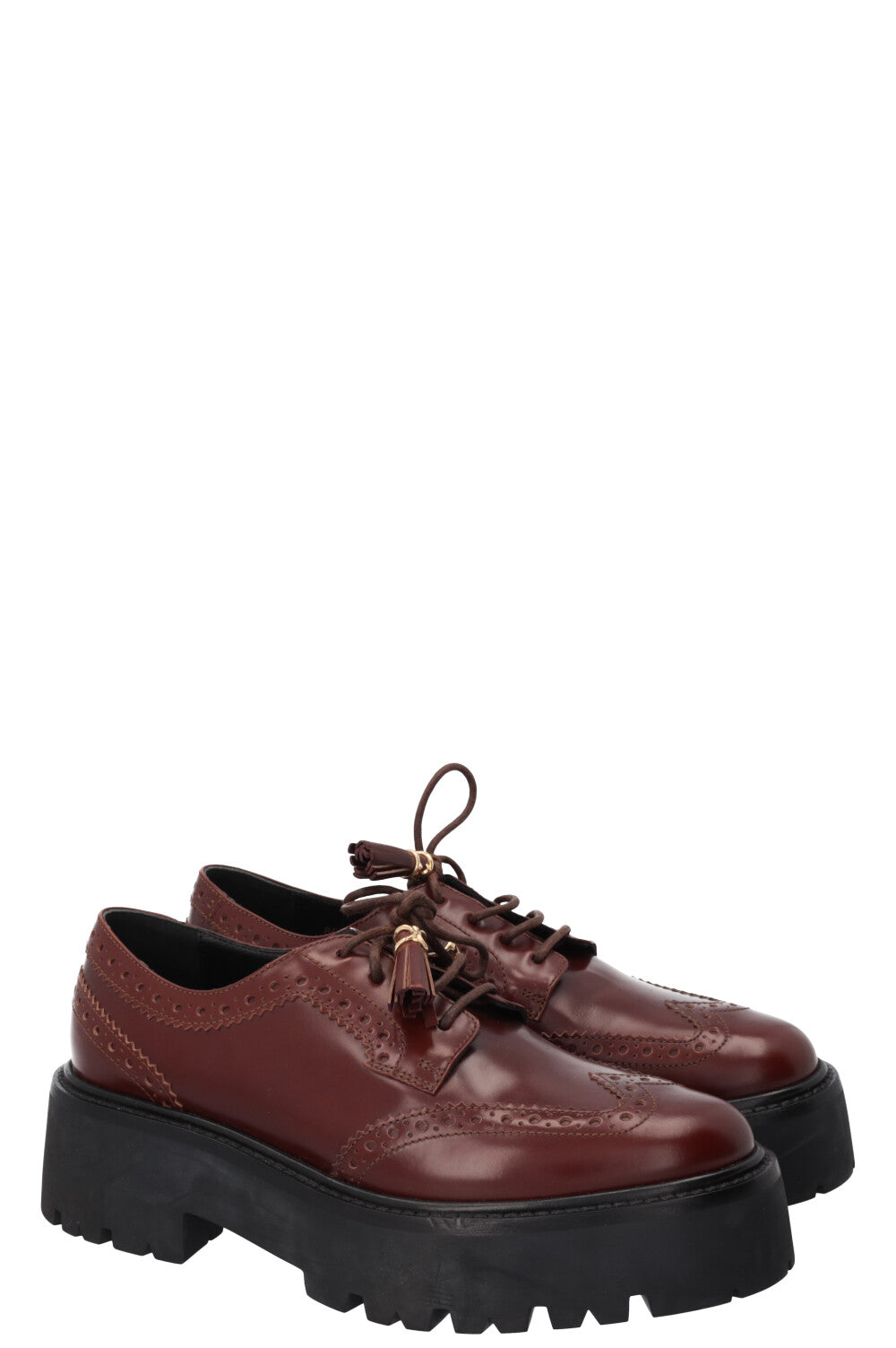 CELINE Triomphe Tassel Budapest Flats Brown