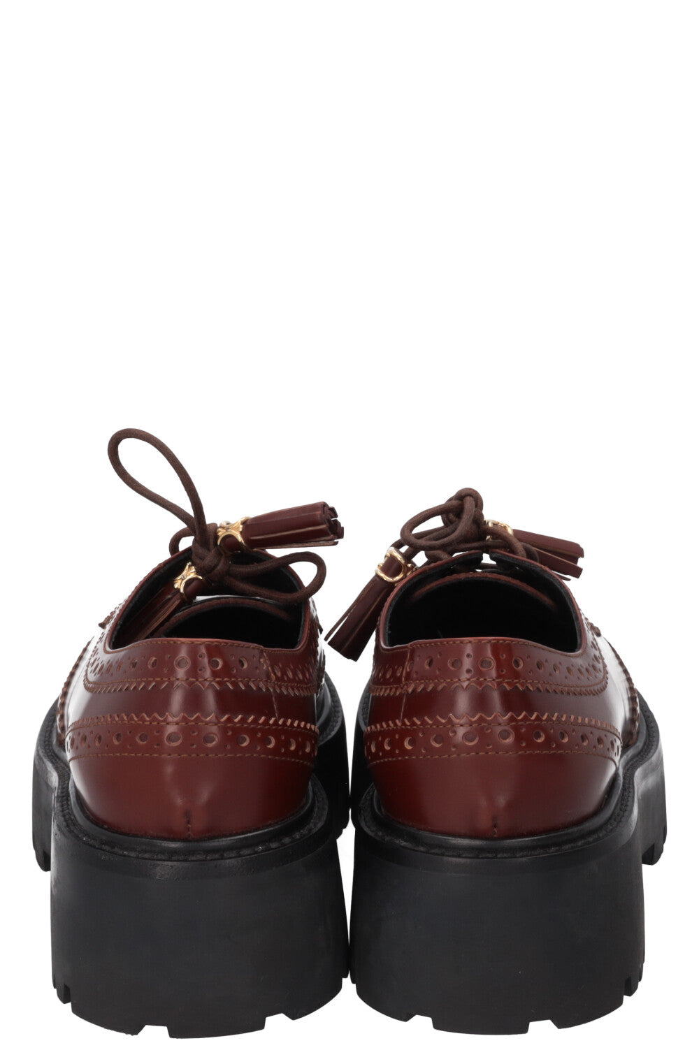 CELINE Triomphe Tassel Budapest Flats Brown