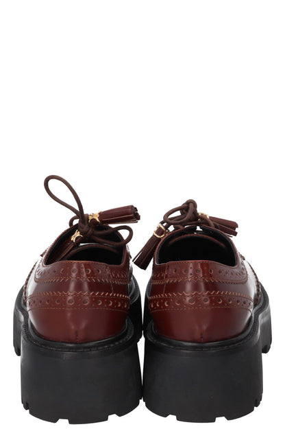 CELINE Triomphe Tassel Budapest Flats Brown