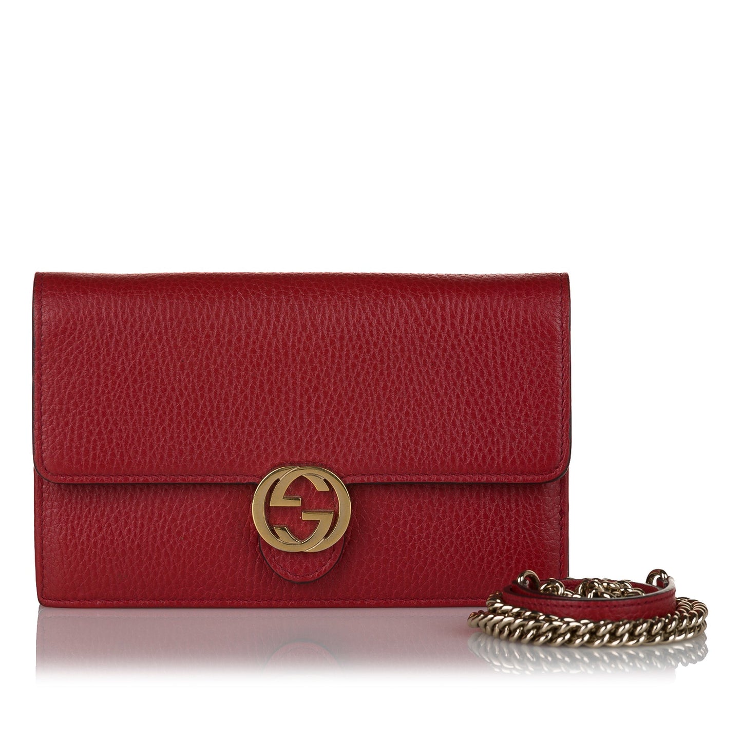 Gucci Interlocking G Wallet On Chain Red