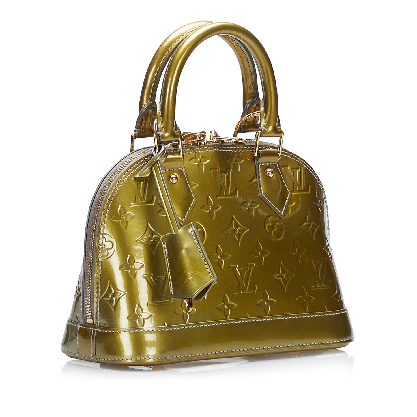 LOUIS VUITTON Monogram Vernis Alma BB Gold