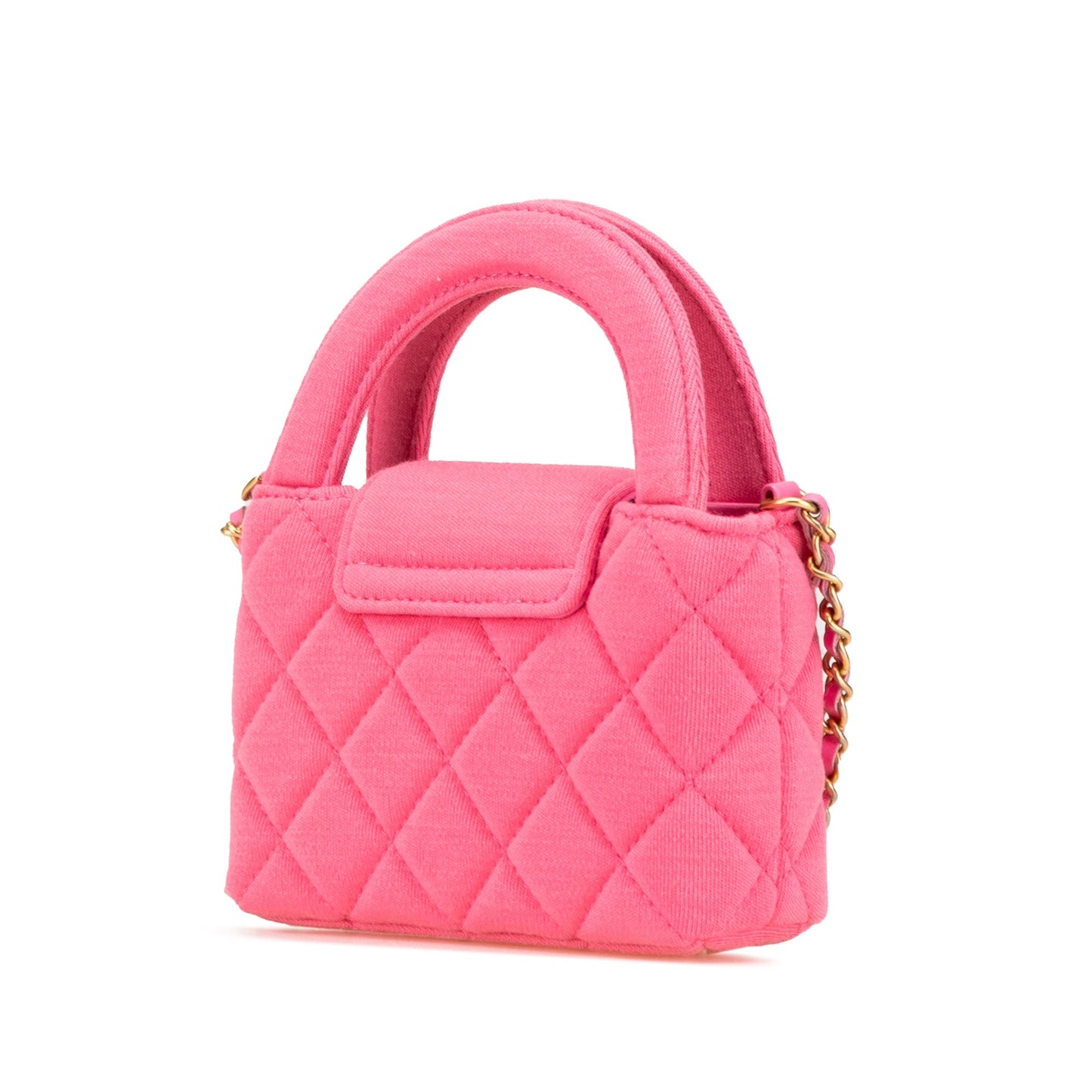 Pink Chanel Mini Nano Jersey Kelly Shopper Bag Satchel