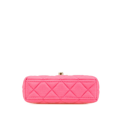 Pink Chanel Mini Nano Jersey Kelly Shopper Bag Satchel