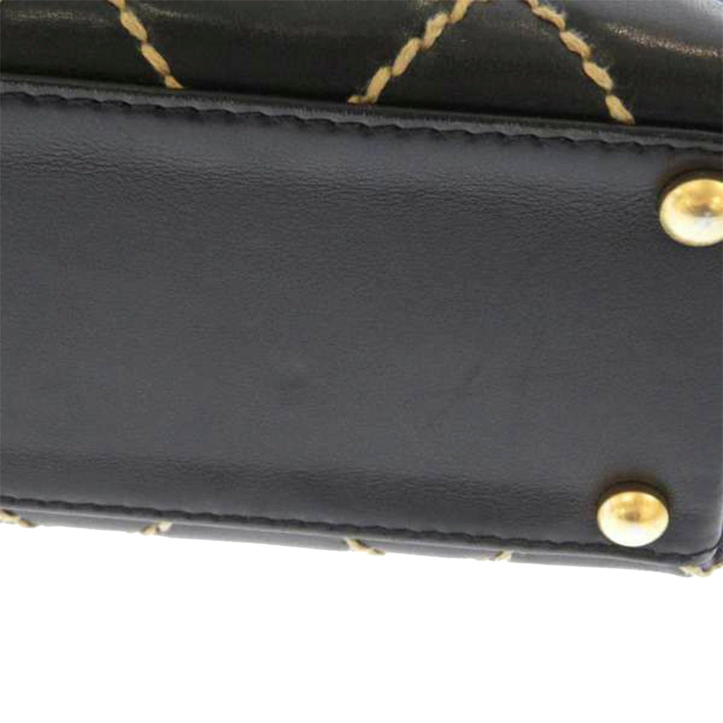 Wild Stitch Leather Tote Bag Black