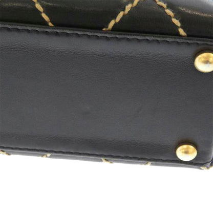Wild Stitch Leather Tote Bag Black