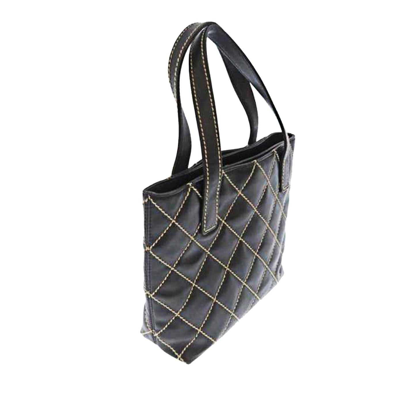 Wild Stitch Leather Tote Bag Black