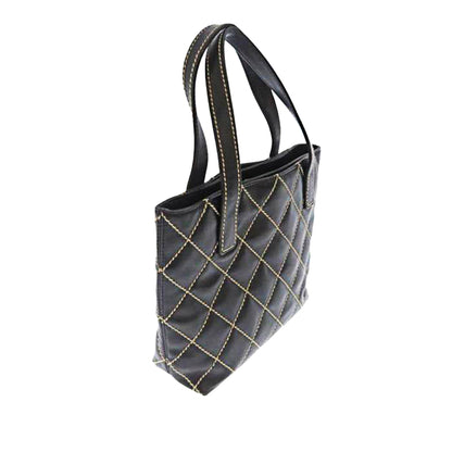Wild Stitch Leather Tote Bag Black