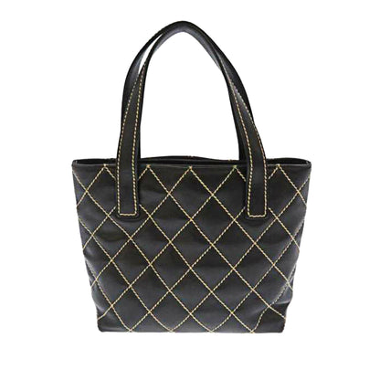 Wild Stitch Leather Tote Bag Black