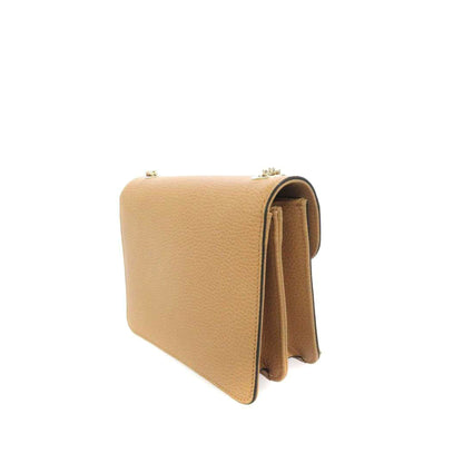 Gucci Interlocking G Chain Leather Crossbody Bag Brown