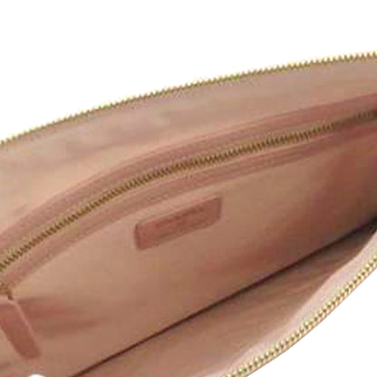Chevron Leather Clutch Bag Pink