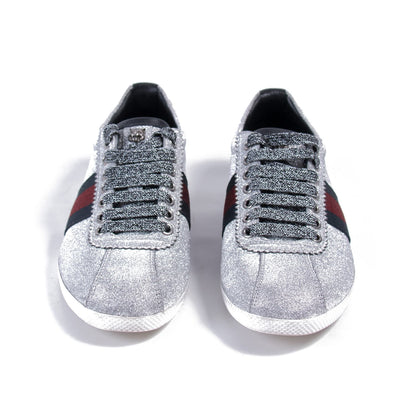 Gucci Glitter Web Sneaker With Studs