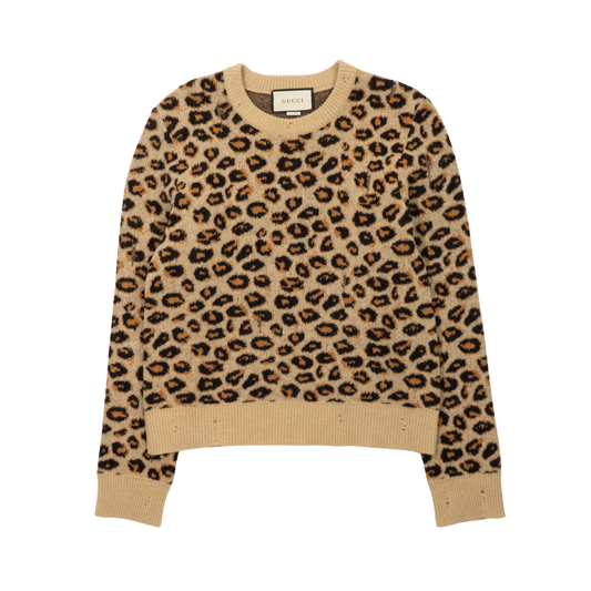 Gucci Leopard Knit Sweater - Women's M