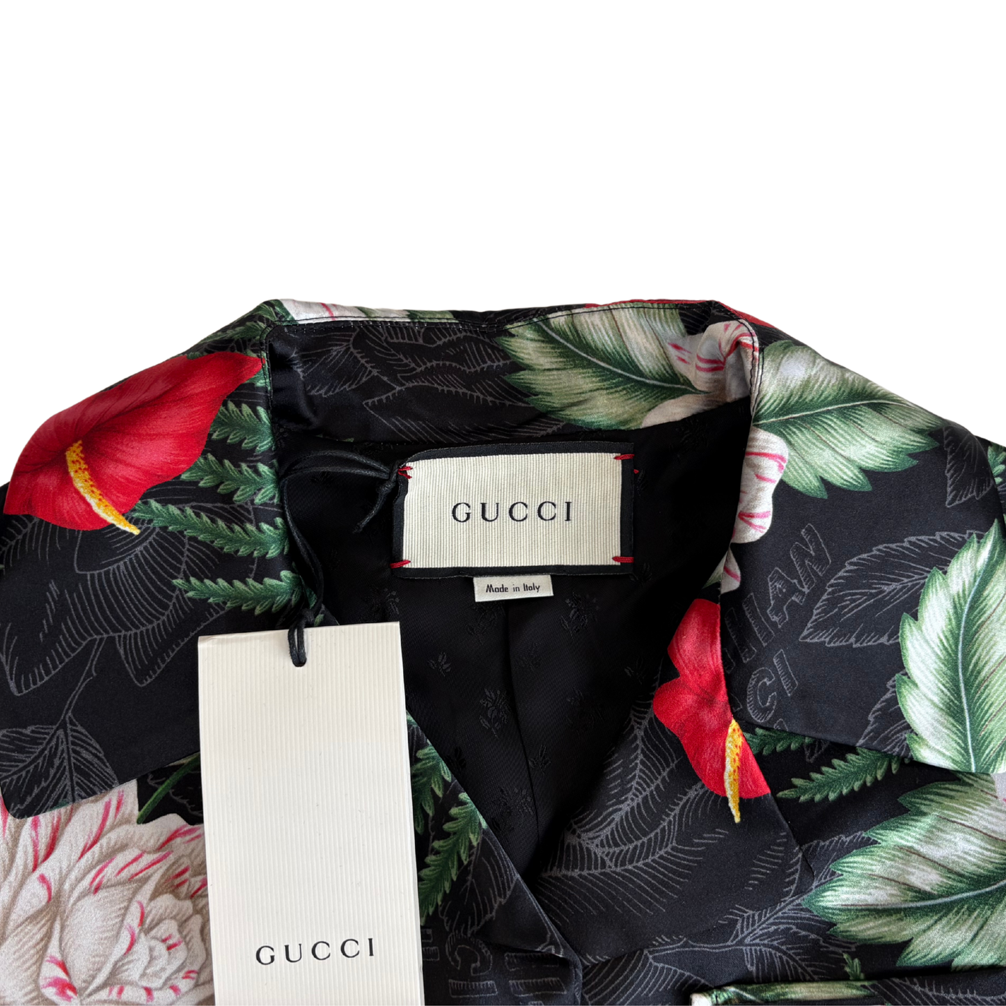 Gucci 'Hawaiian Silk' Cropped Shirt - Women's 36