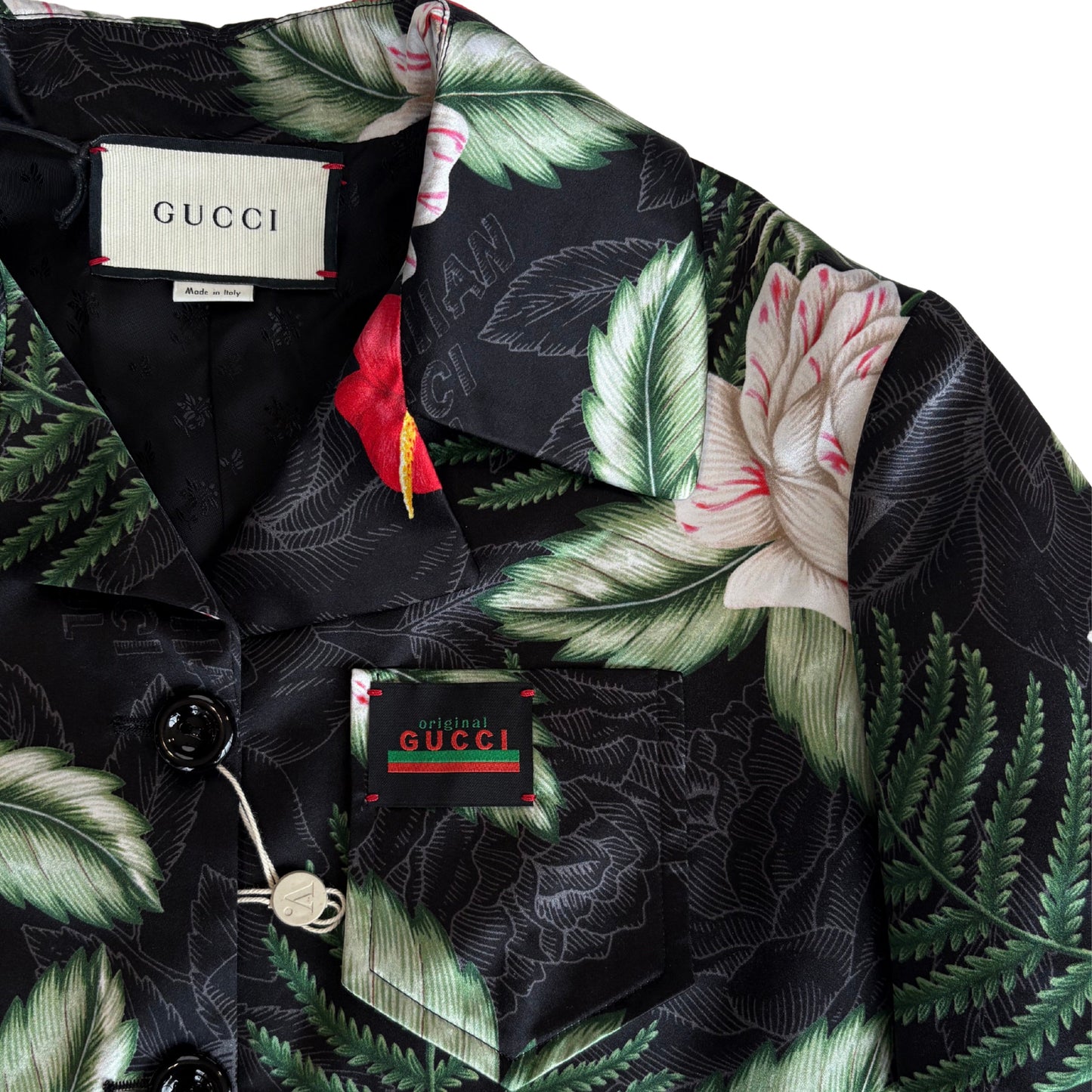 Gucci 'Hawaiian Silk' Cropped Shirt - Women's 36