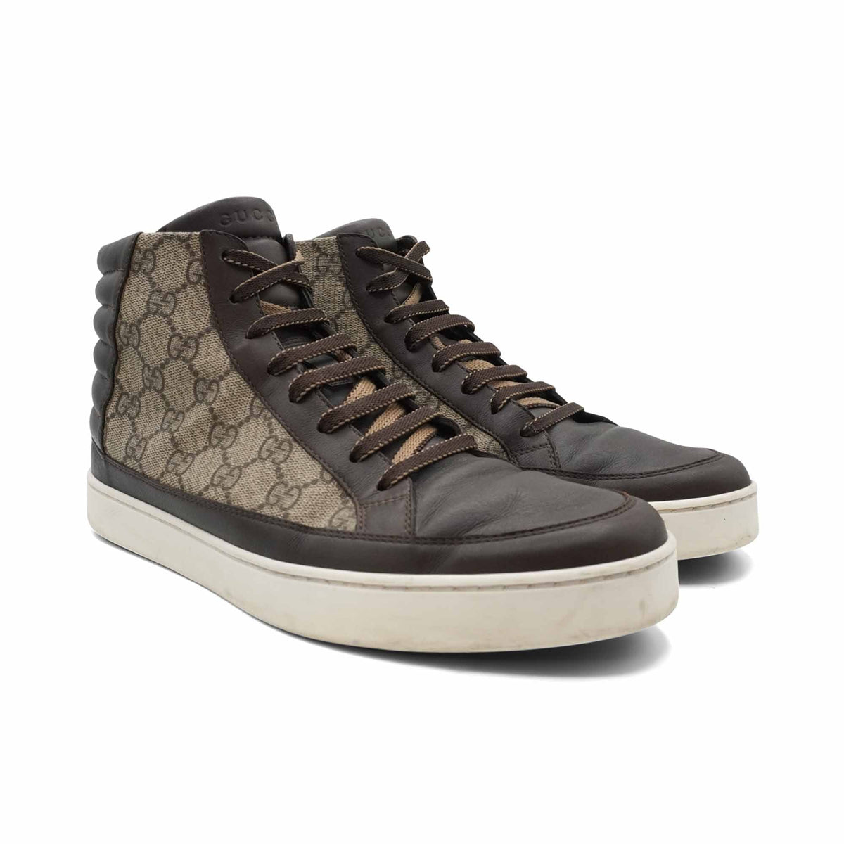 Gucci 'GG Supreme' Monogram High Top Sneakers - Men's 8