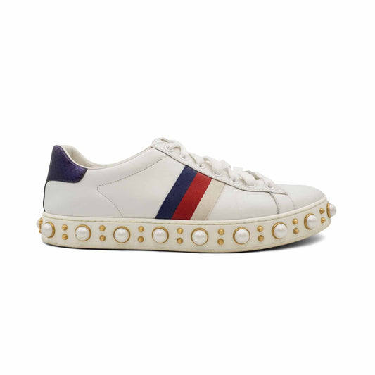 Gucci 'Ace Pearl' Low-Top Sneakers - Women's 39.5