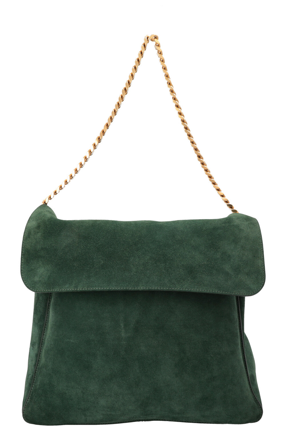 CÉLINE Gourmette Bag Suede Green
