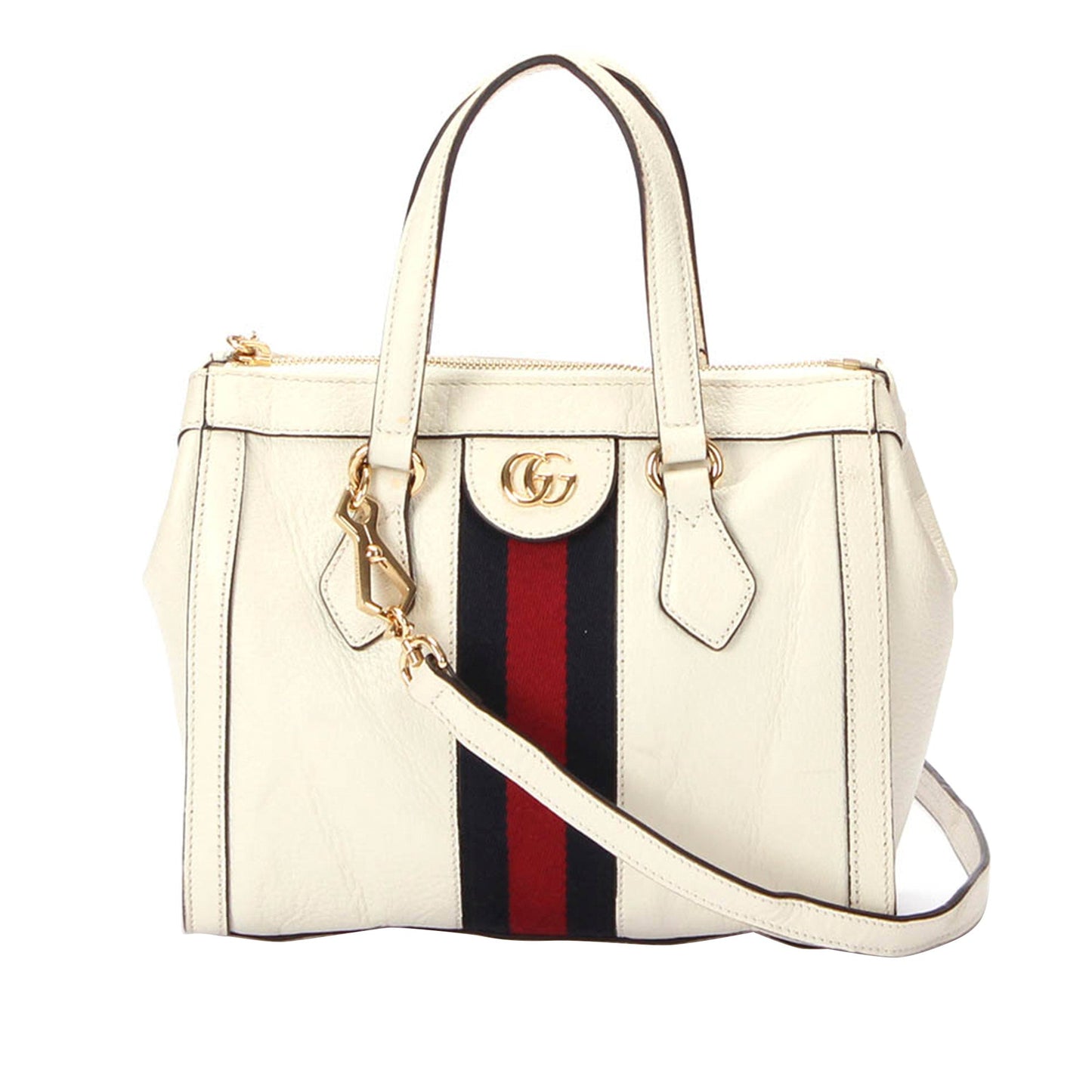 Gucci Ophidia Leather Satchel White
