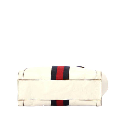 Gucci Ophidia Leather Satchel White