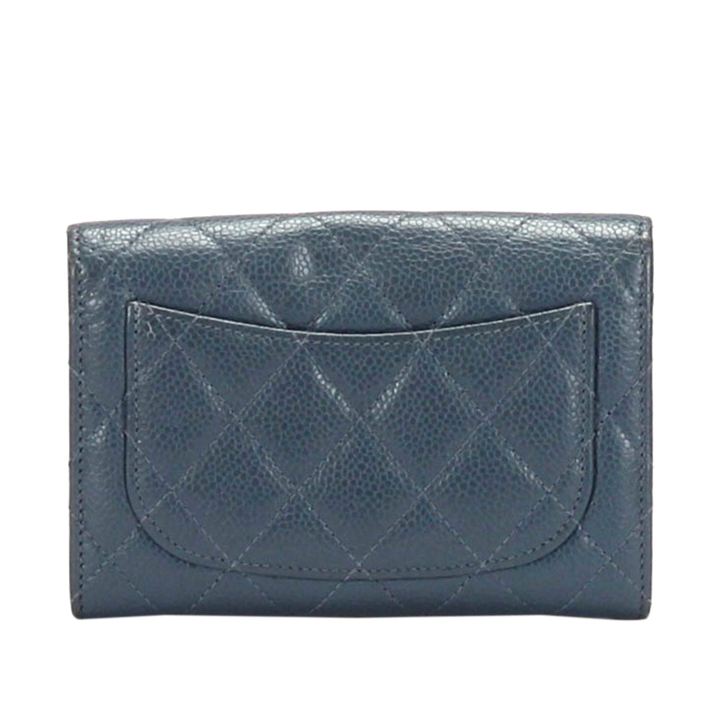 CC Timeless Caviar Leather Small Wallet Blue