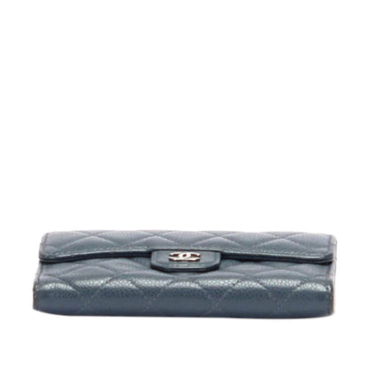 CC Timeless Caviar Leather Small Wallet Blue
