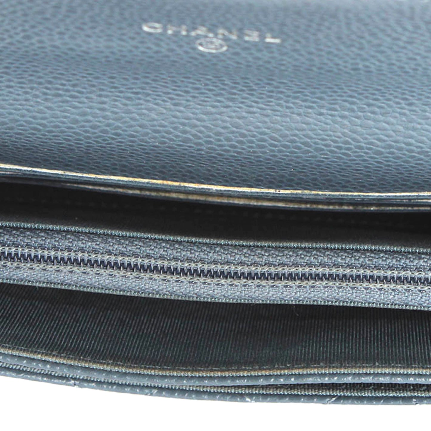 CC Timeless Caviar Leather Small Wallet Blue