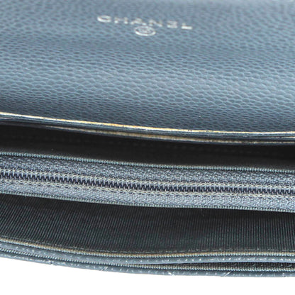 CC Timeless Caviar Leather Small Wallet Blue