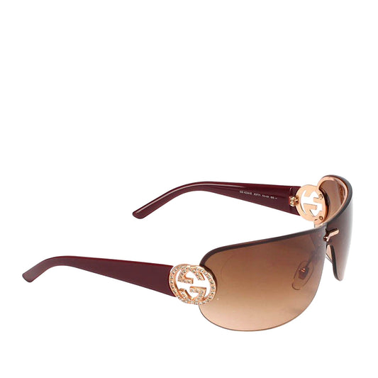 Gucci Gucci Oversized Shield Sunglasses Brown