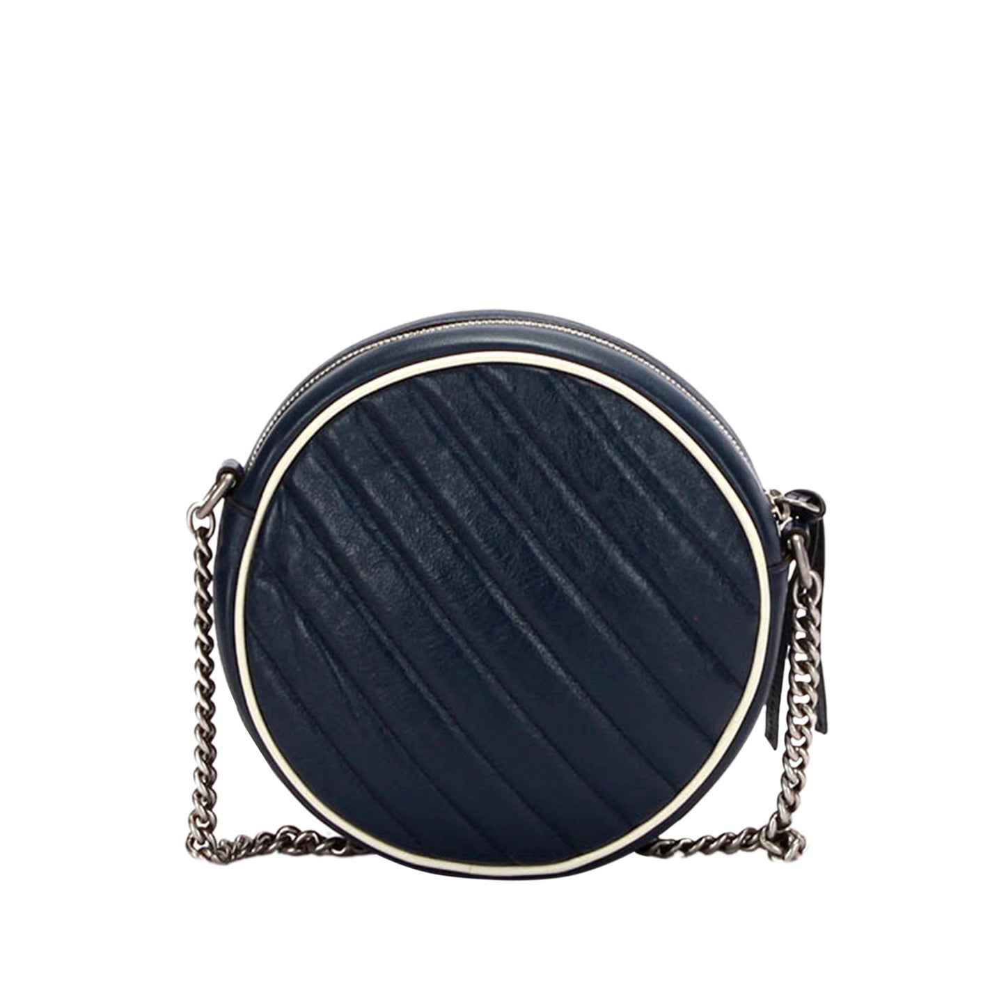 Gucci Gucci Mini GG Marmont Round Leather Crossbody Bag Blue