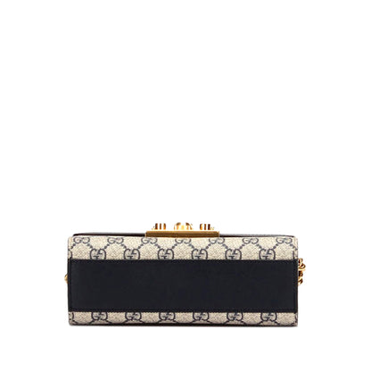 Gucci Gucci Small GG Supreme Padlock Crossbody Bag Brown