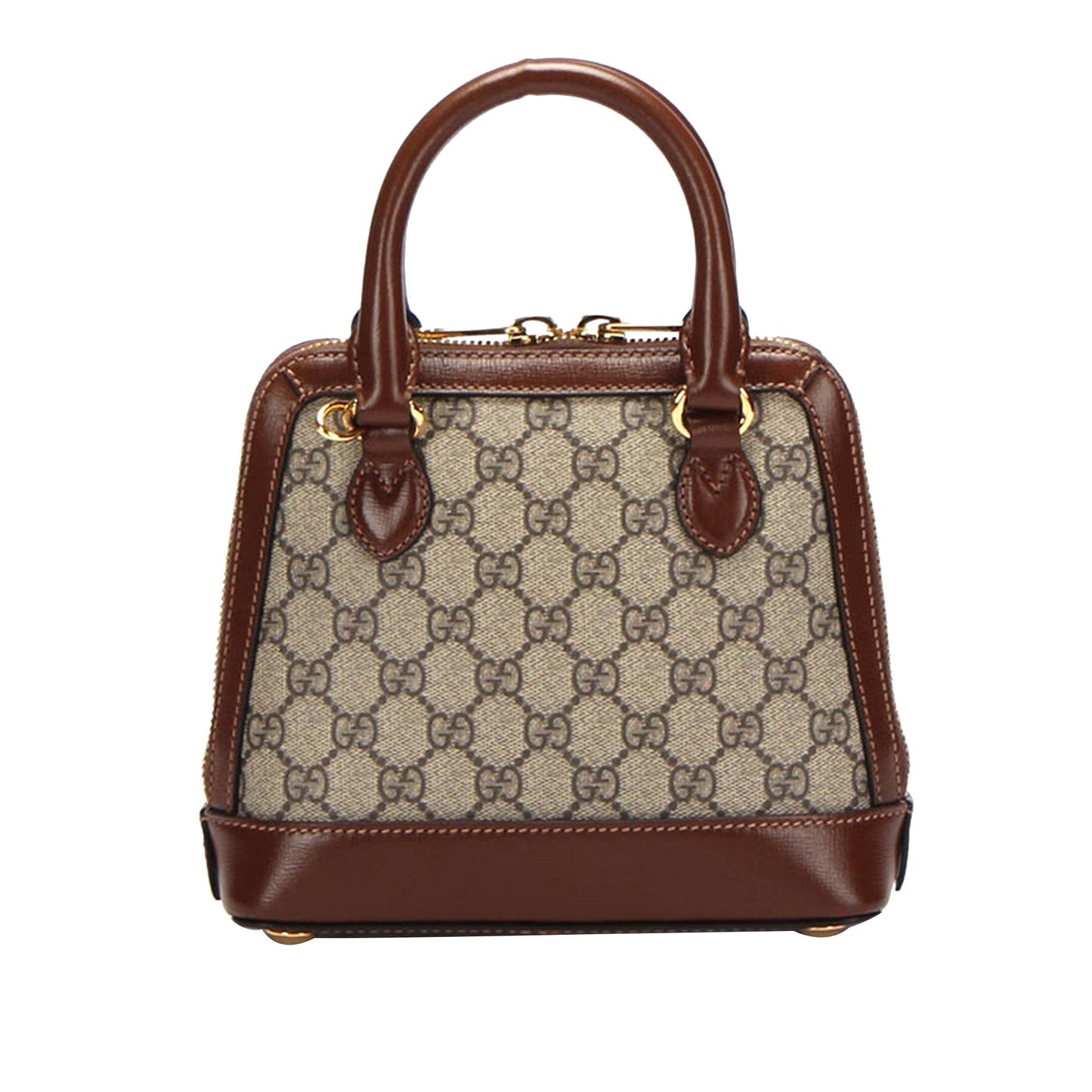 Gucci Gucci GG Supreme Horsebit Satchel Brown