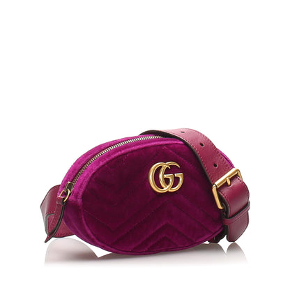 Gucci GG Marmont Belt Bag Purple GHW